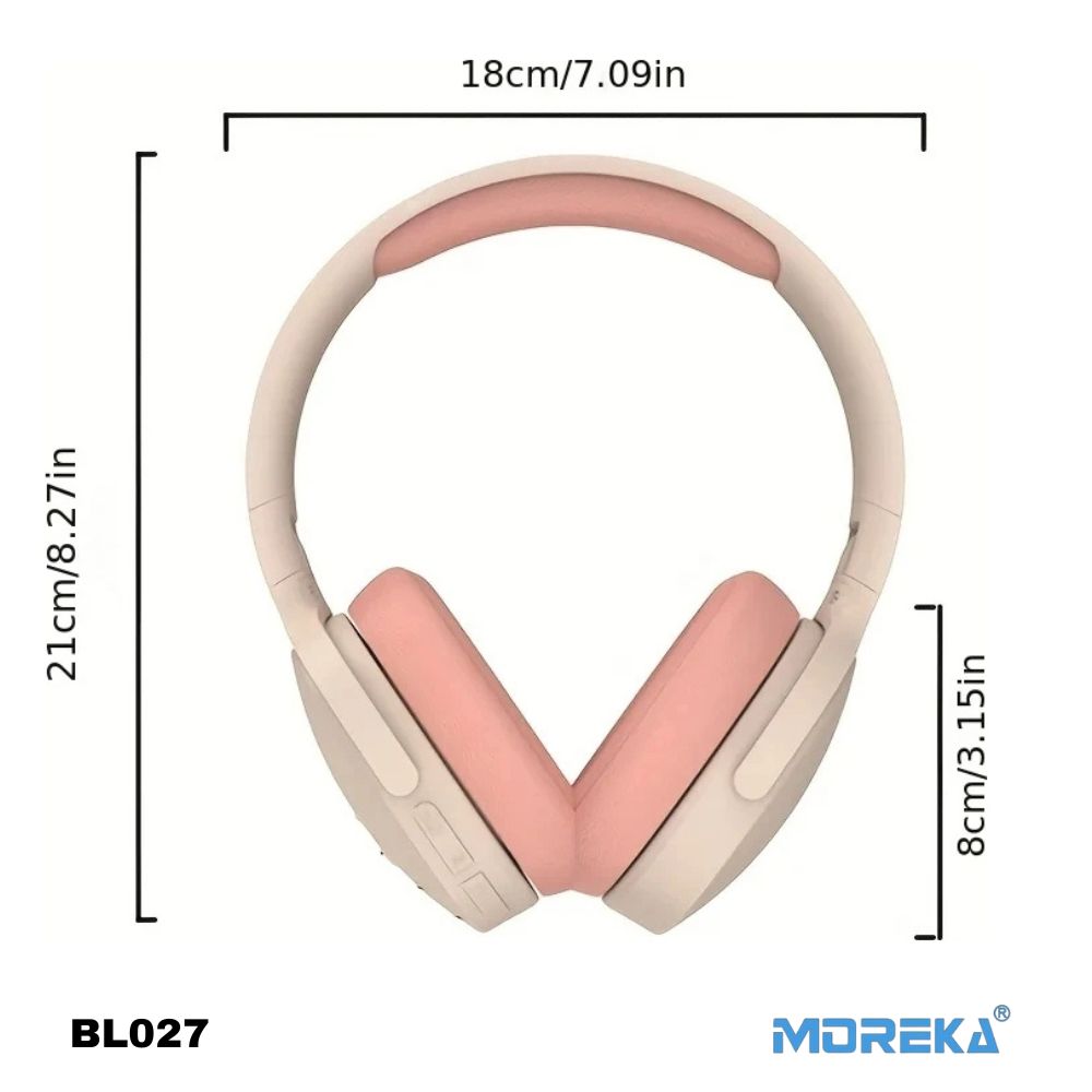 Audífonos Bluetooth 5.4 Moreka BL027 12 horas de musica AUX 3.5mm