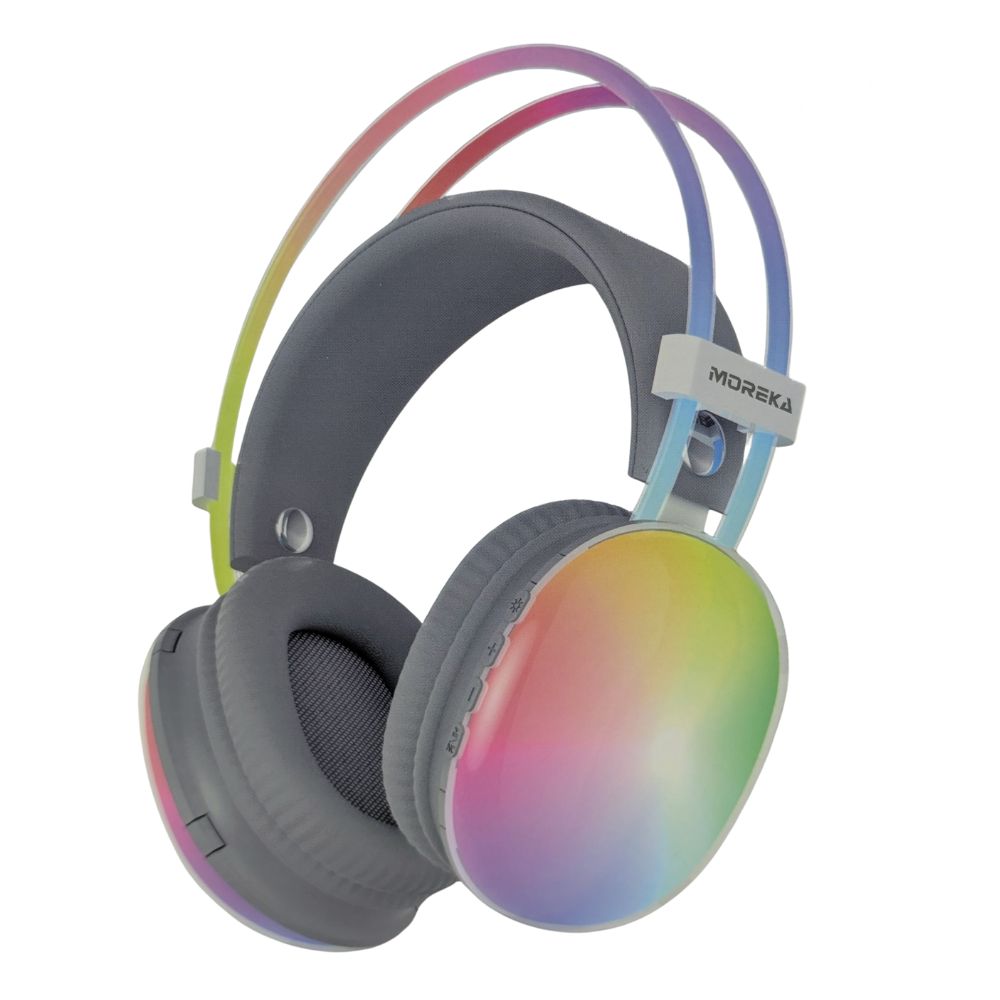Audífonos Bluetooth 5.3 Moreka BL029 16 horas de musica iluminación RGB