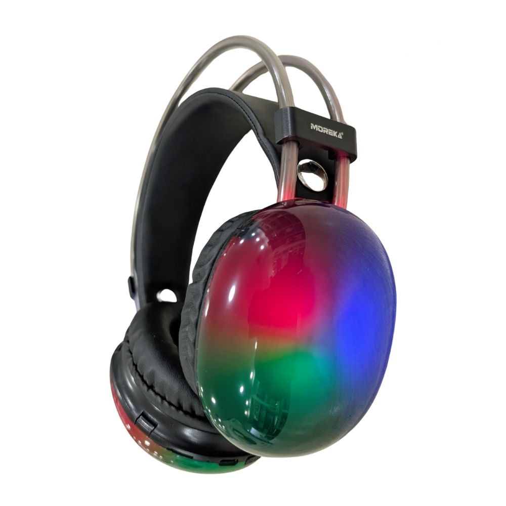 Audífonos Bluetooth 5.3 Moreka BL029 16 horas de musica iluminación RGB