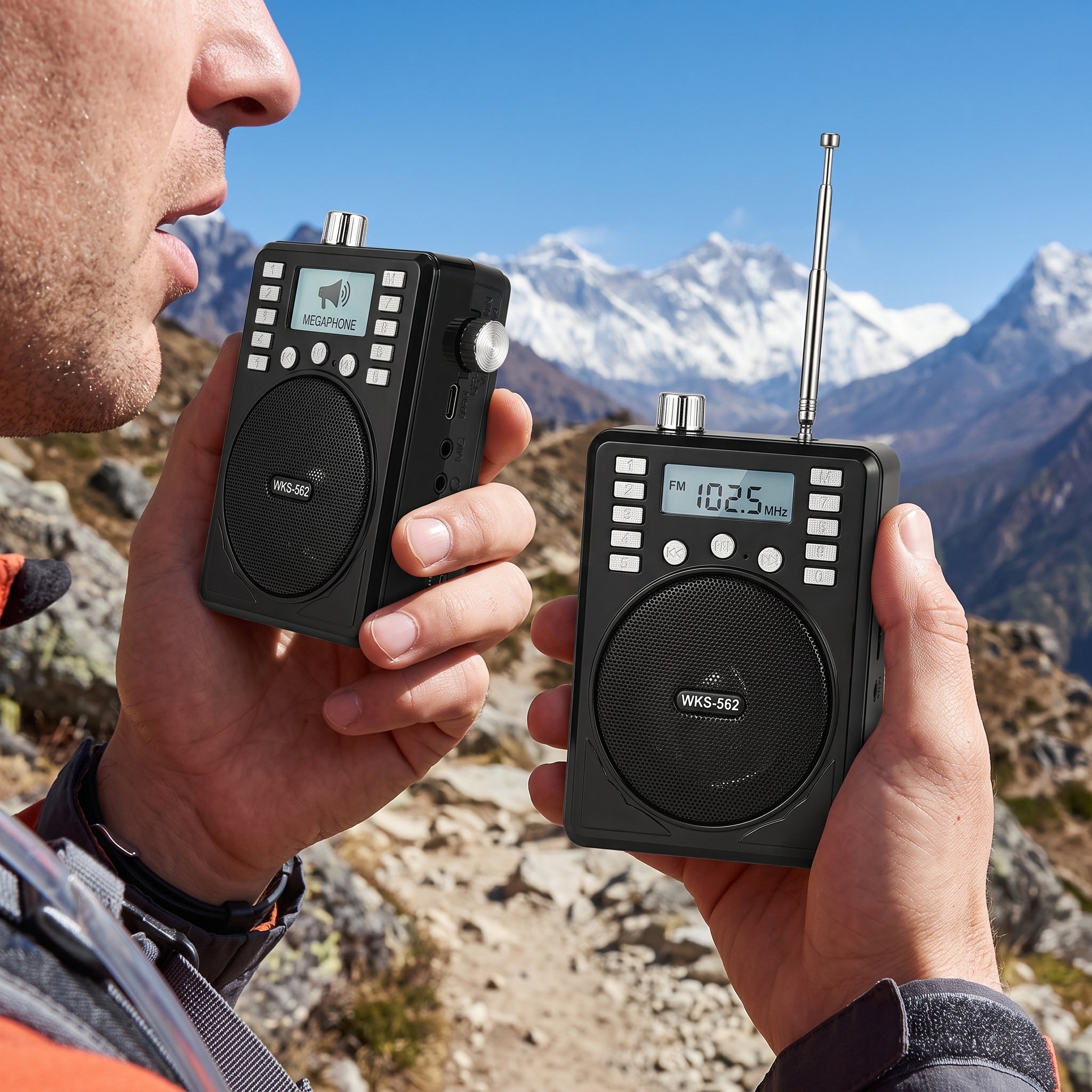 Bocina Radio Megáfono Multi-Función Büytiti WKS-562 USB, Micro SD y FM