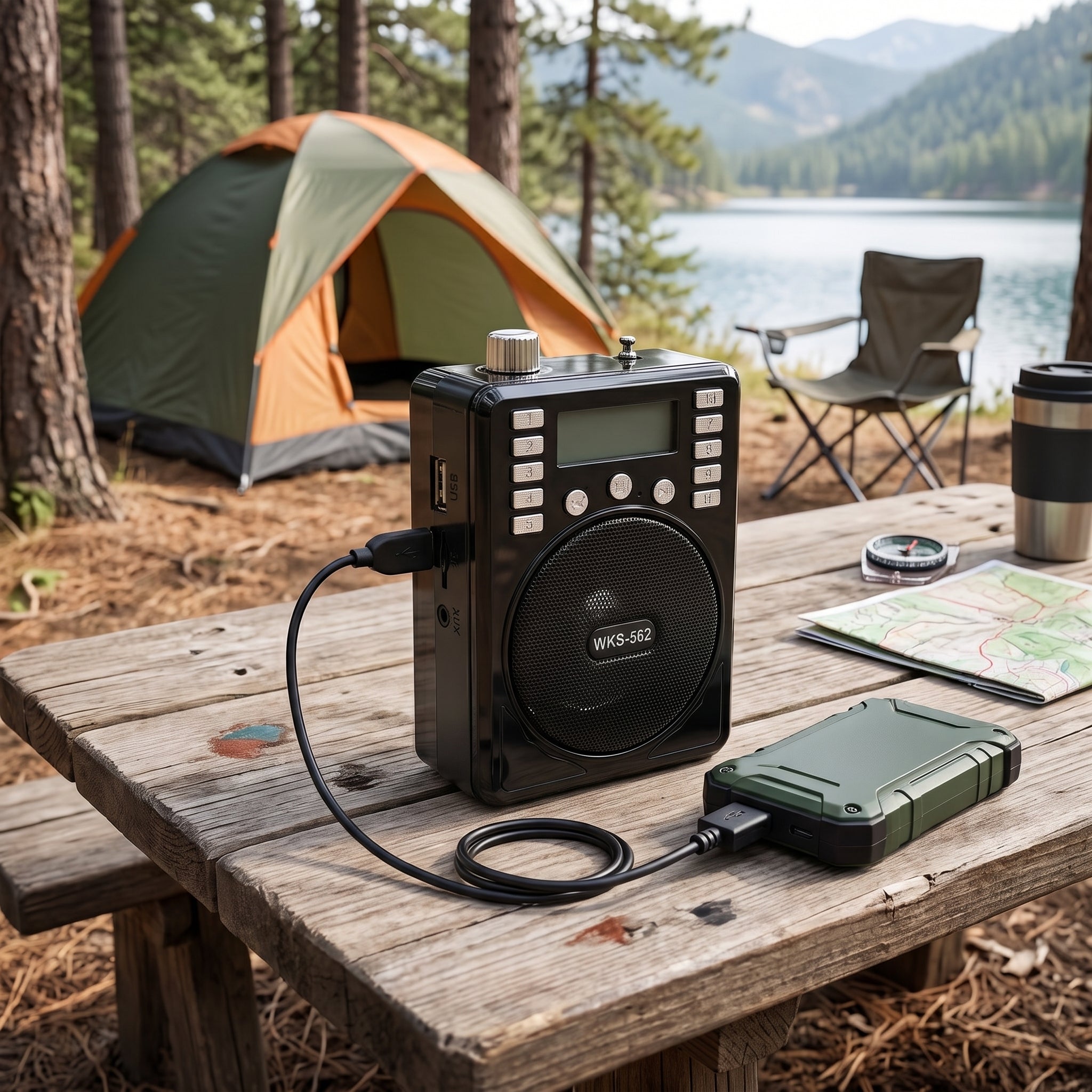 Bocina Radio Megáfono Multi-Función Büytiti WKS-562 USB, Micro SD y FM