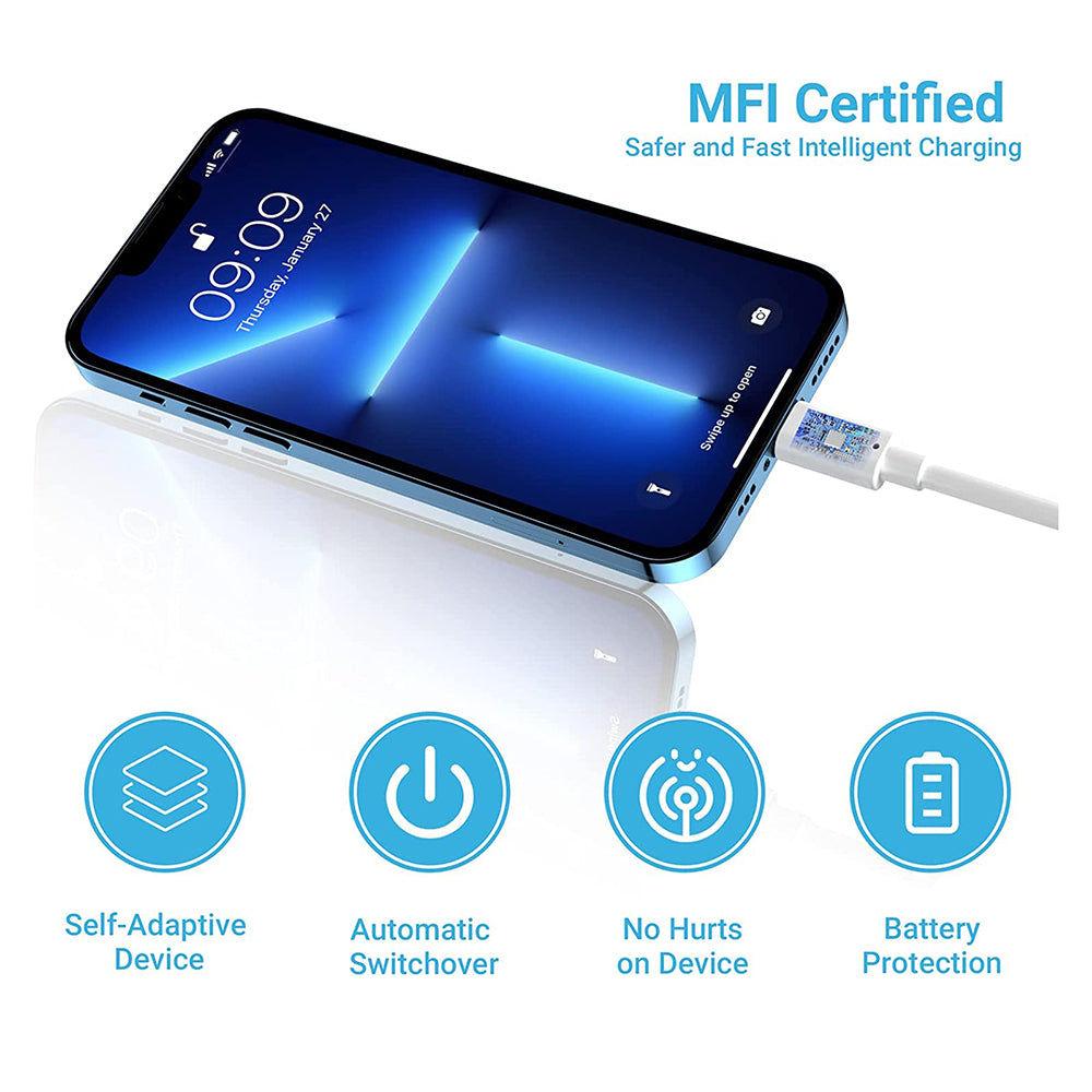 Turbo Cargador Moreka AC107 40W 2 salidas USB y C Cable IP 1M