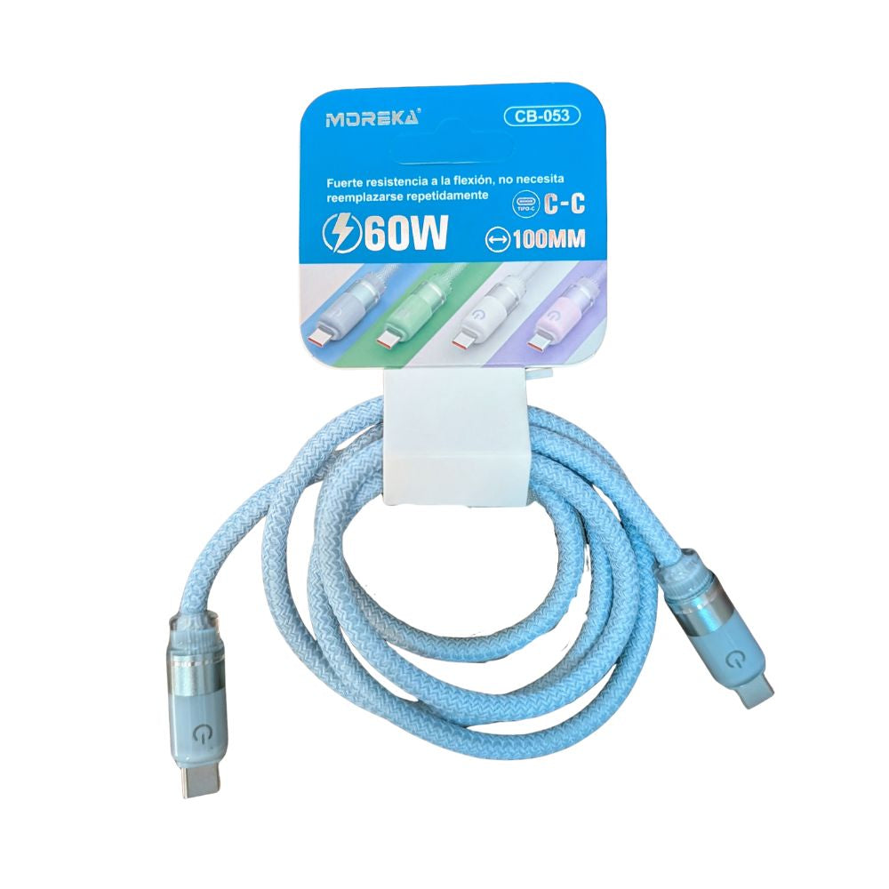 Cable Moreka Tipo C a C CB-053 60W carga rápida 1m