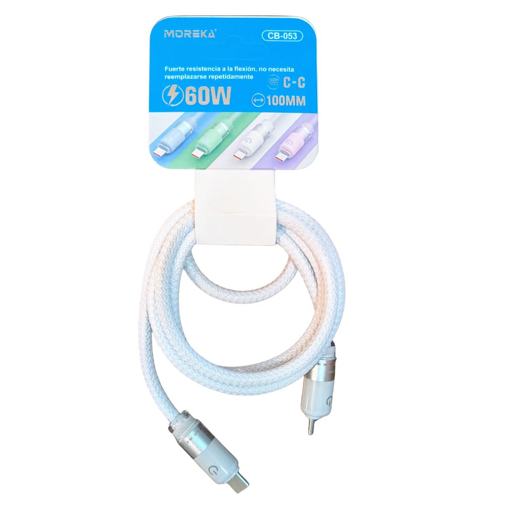 Cable Moreka Tipo C a C CB-053 60W carga rápida 1m