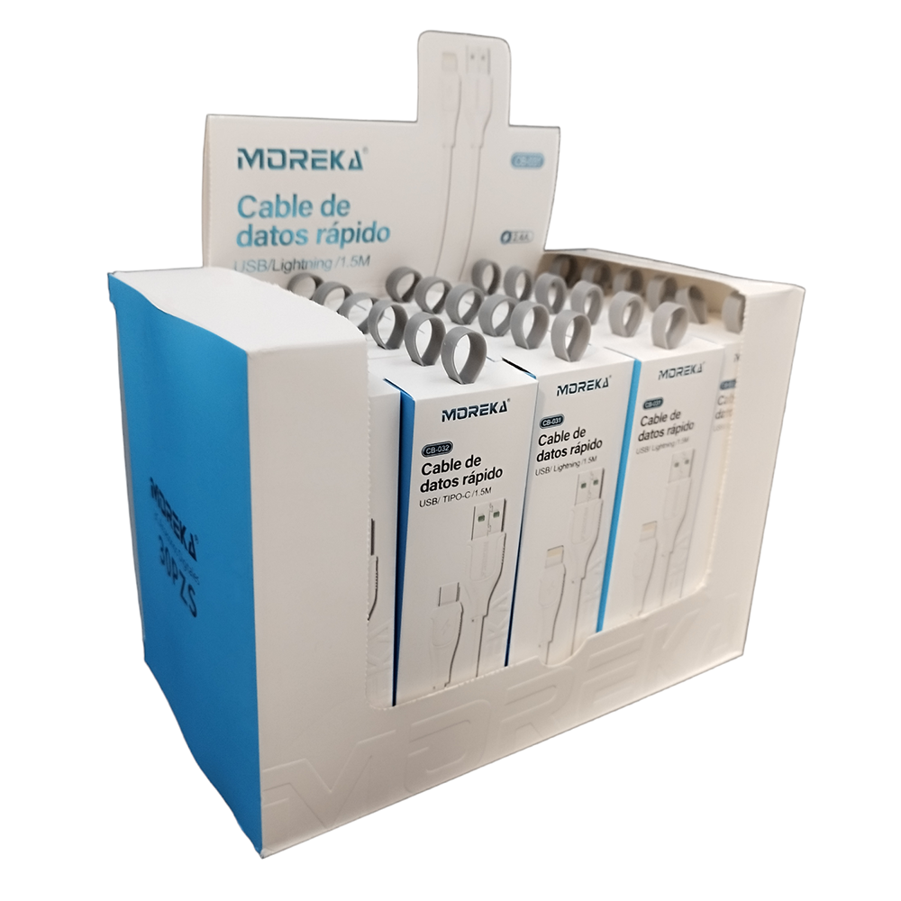 Paquete de 30 Cable Tipo Lightning CB-031 2.4A y Datos de 1.5 M
