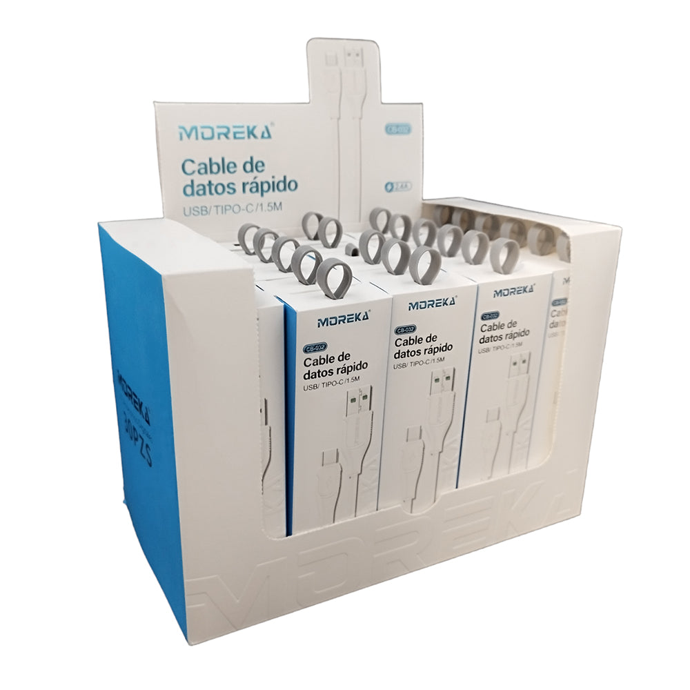 Paquete de 30 Cable Tipo C CB-032 2.4A y Datos de 1.5 M