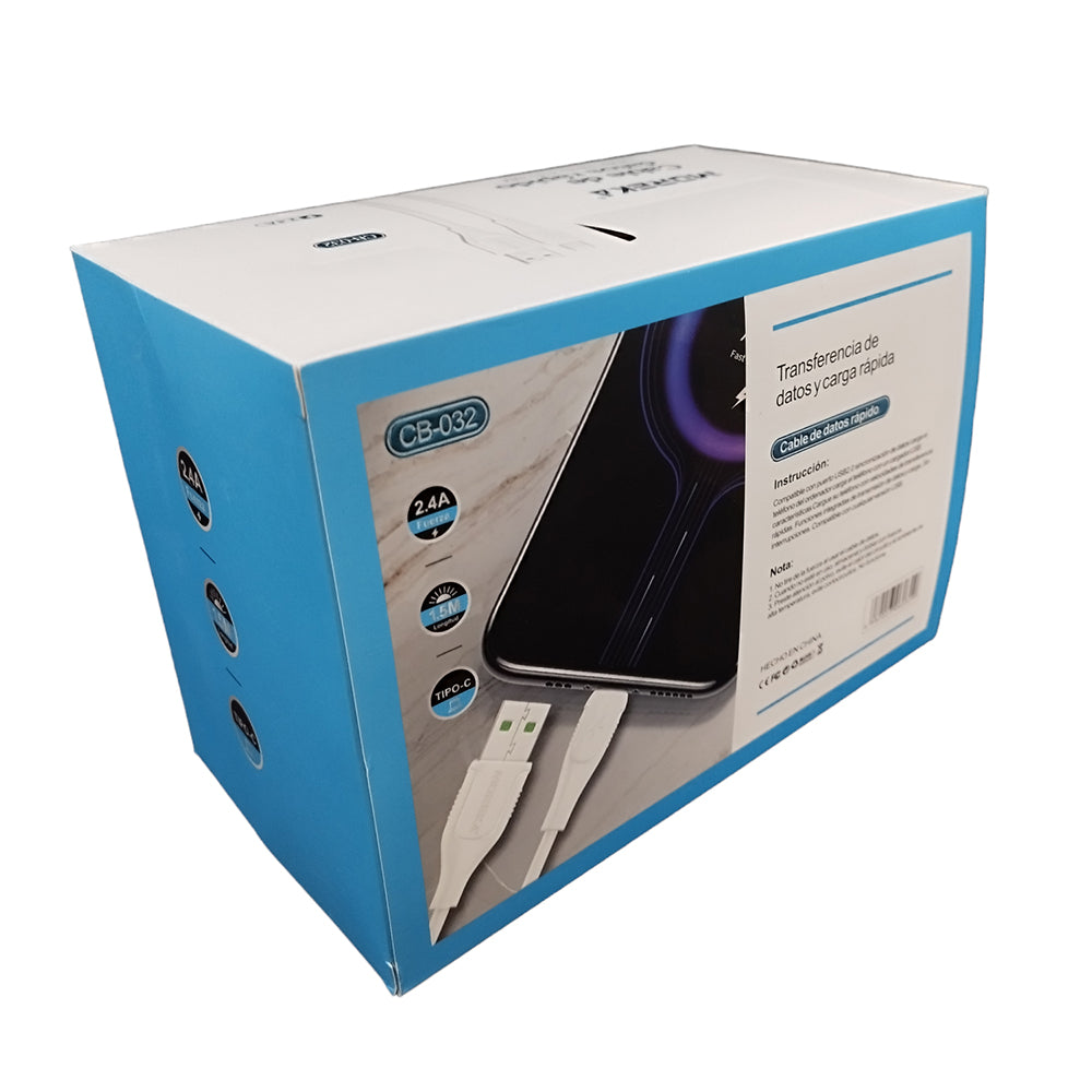 Paquete de 30 Cable Tipo C CB-032 2.4A y Datos de 1.5 M