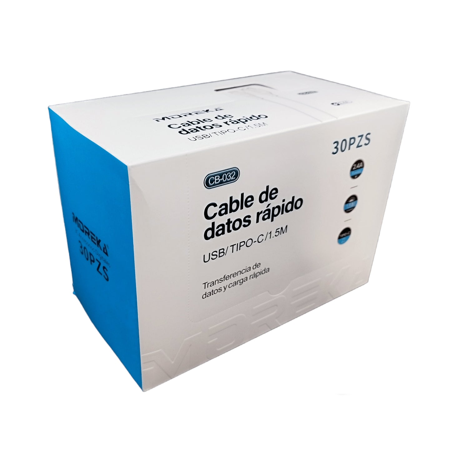 Paquete de 30 Cable Tipo C CB-032 2.4A y Datos de 1.5 M