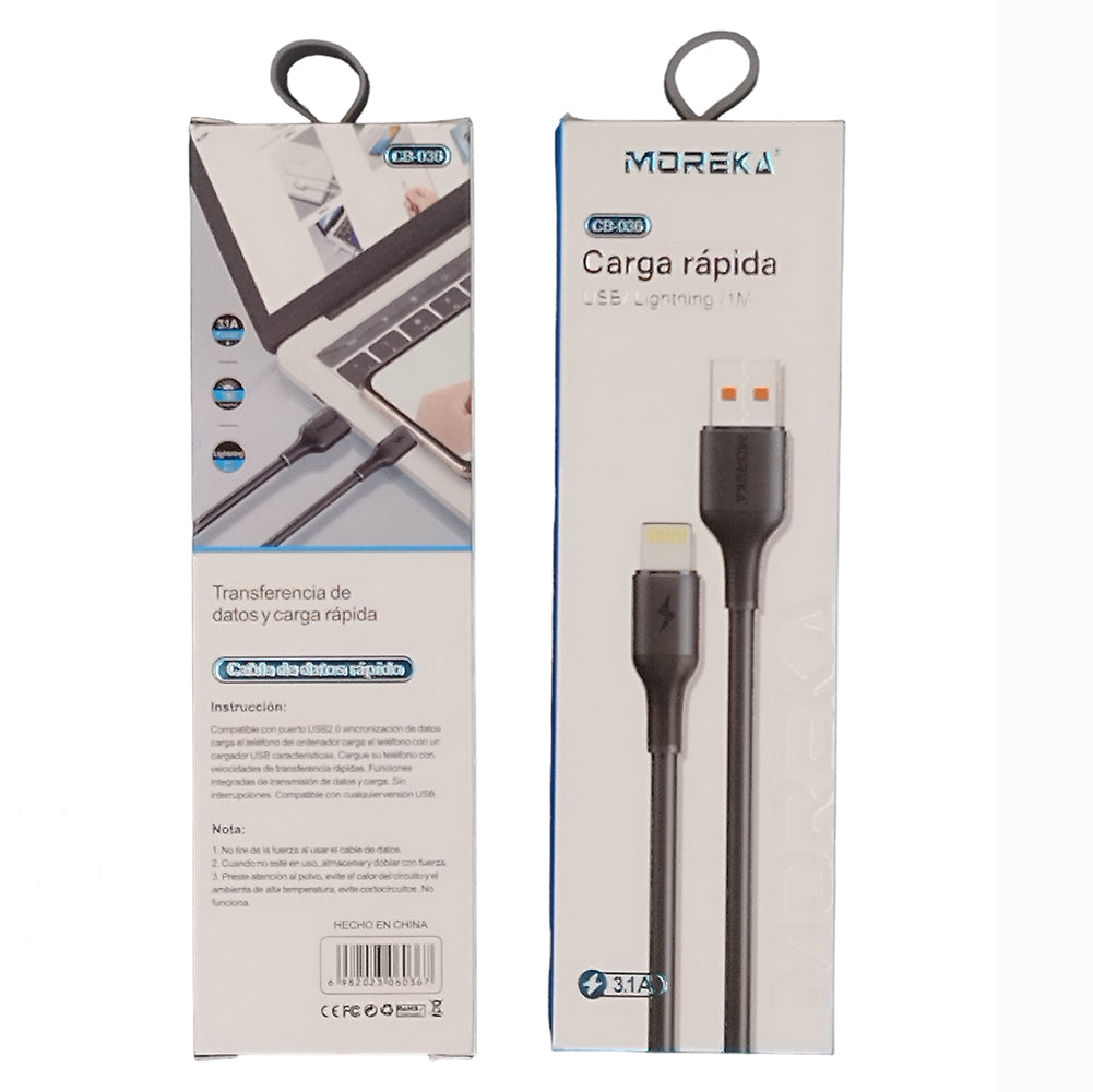 Cable Tipo Lightning CB-036 3.1 A y Datos de 1 M