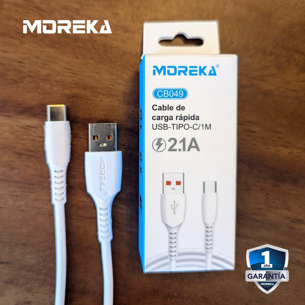 Cable USB Tipo C CB049 2.1 A carga rápida 1 mt