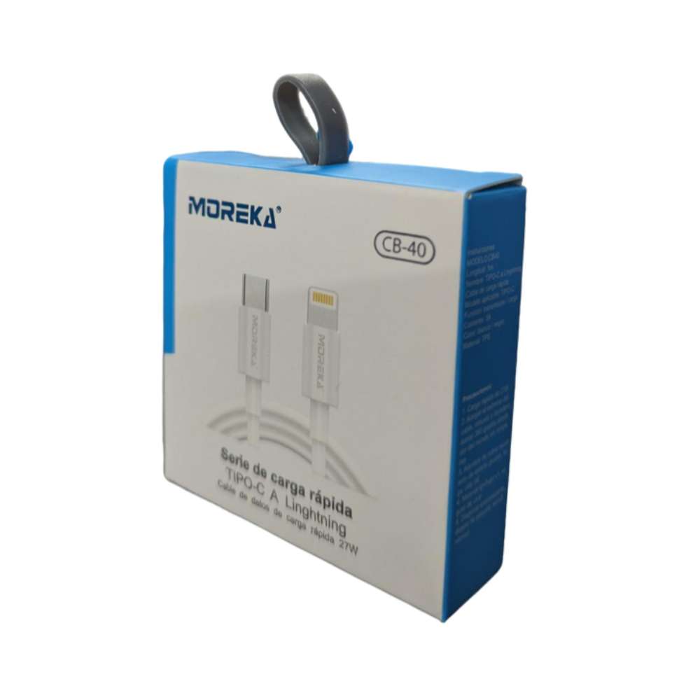 Cable Moreka Tipo C a Lightning CB-40 27W carga rápida 1M