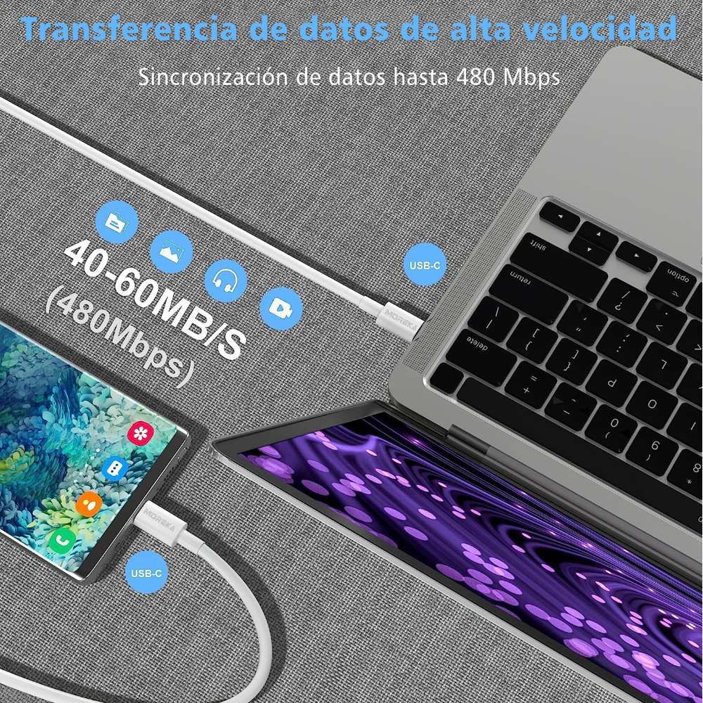 Cable Moreka Tipo C a C CB-41 35W carga rápida 1M