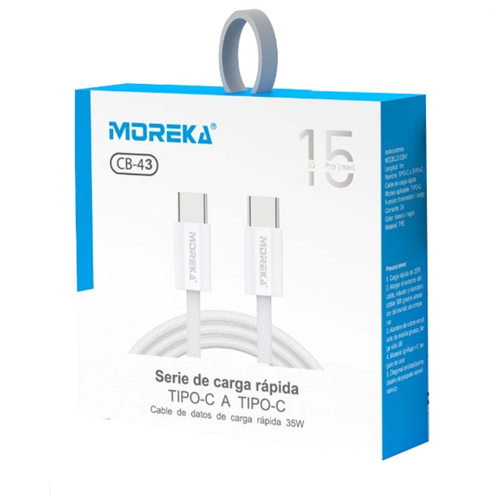 Cable Moreka Tipo C a C CB-43 45W carga rápida 2M