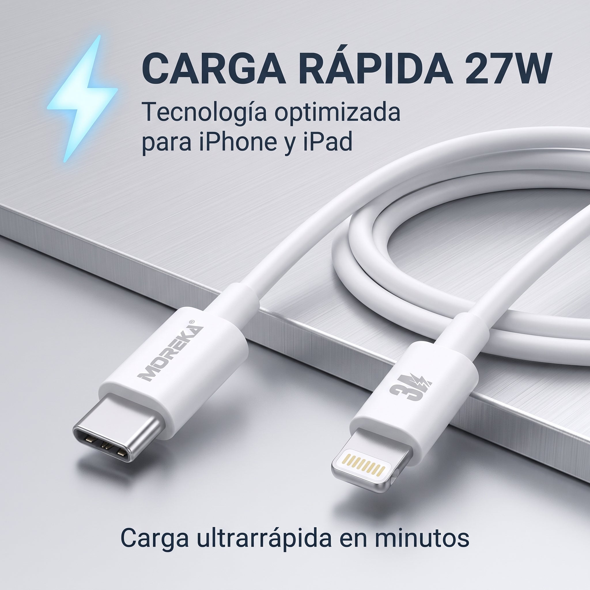 Cable Tipo-C a Lightning Moreka CB-47 27W