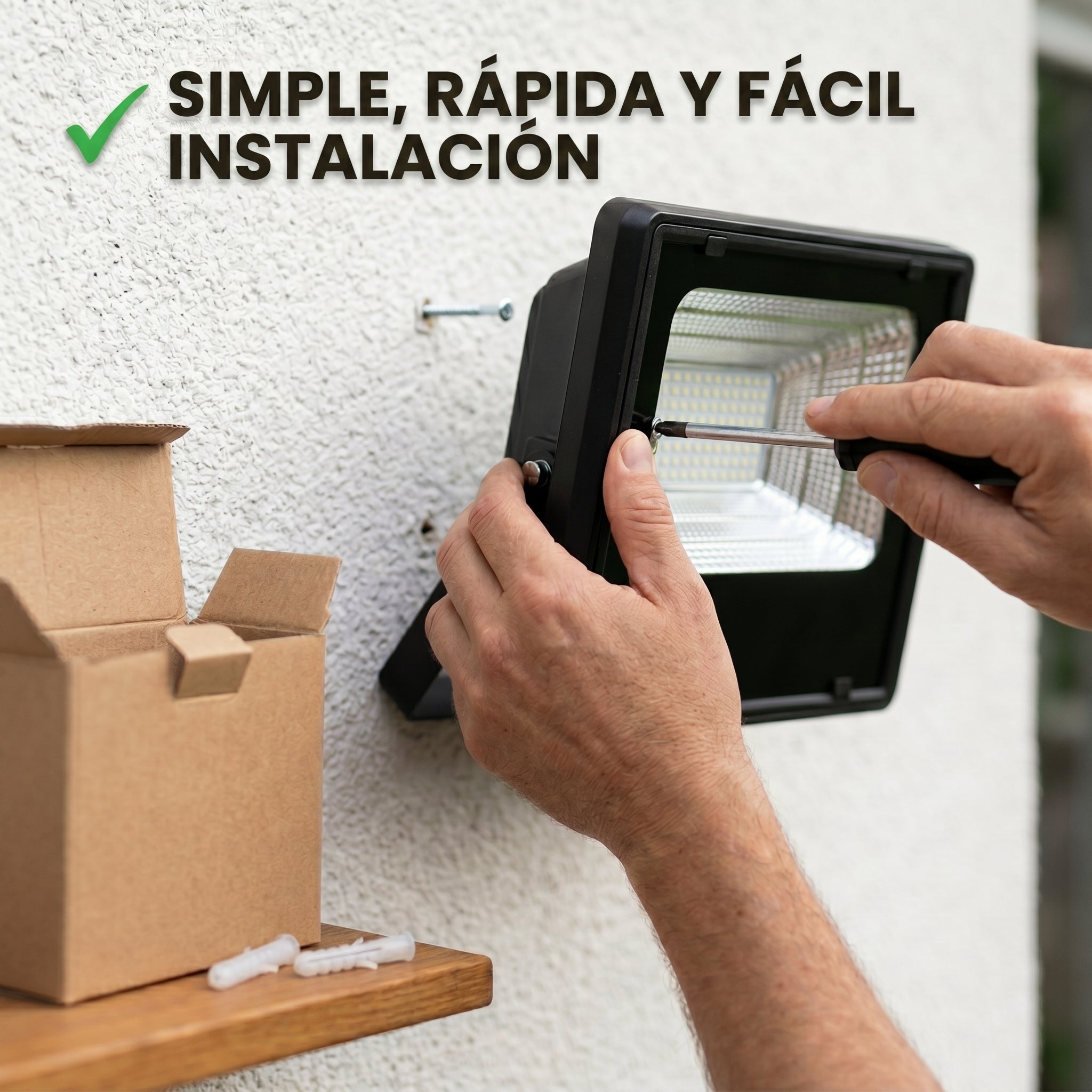 Lámpara Solar 100W MS-100W para Exterior Ilumina Toda la Noche sin Cableado Control Remoto IP66 Resistente a Lluvia y Polvo Ahorro Energético para Jardín o Garaje