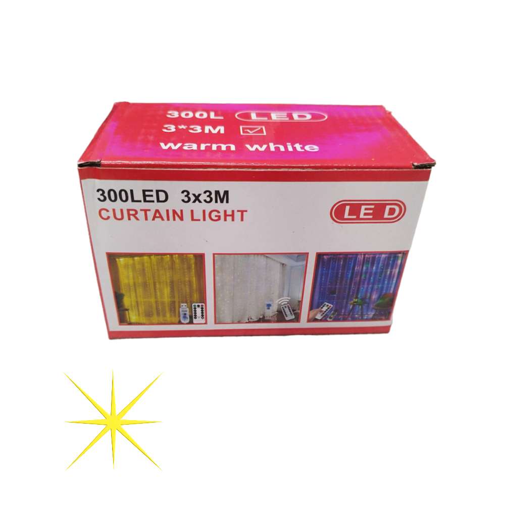 Cortina Serie Luces 300 Led Decorativas Usb 3x3m USB