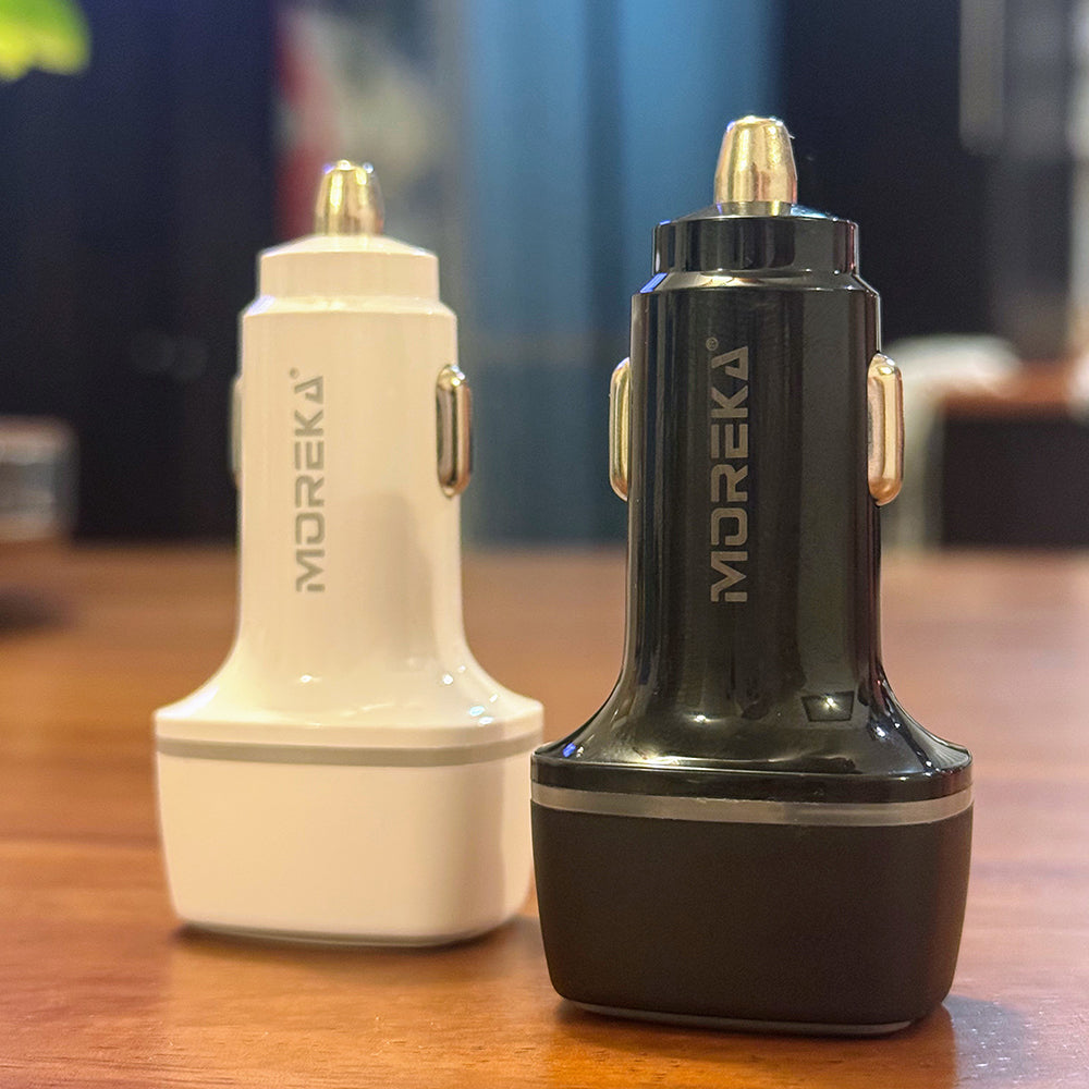Cargador De Carro 2.4A Moreka CP0011 Doble puerto USB