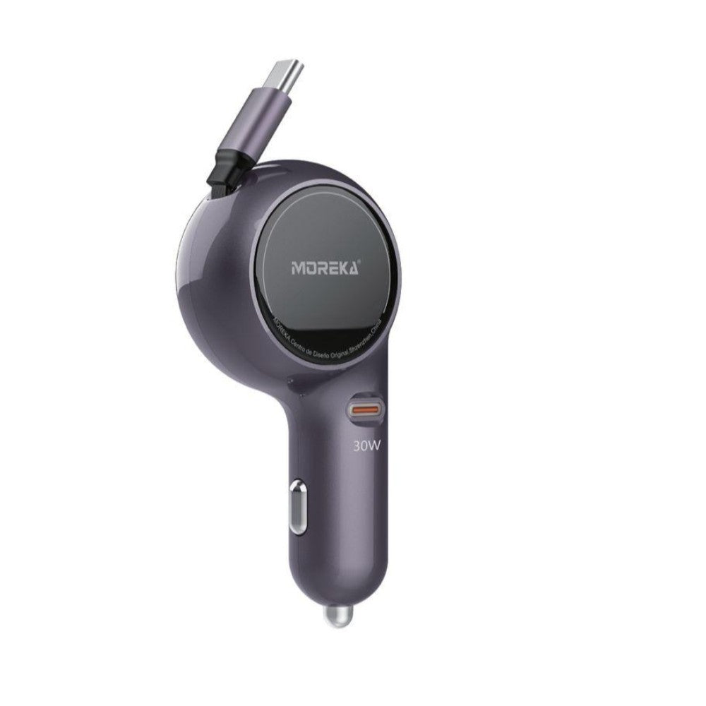 Cargador De Carro retráctil Moreka CP0075 Plug In 60w tipo C 80cm