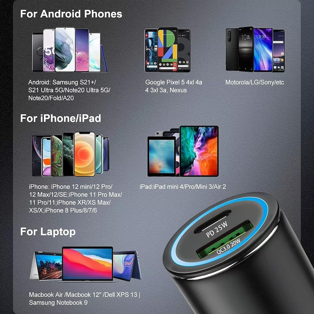 Cargador De Carro Moreka CP0079 Plug In 45W USB C