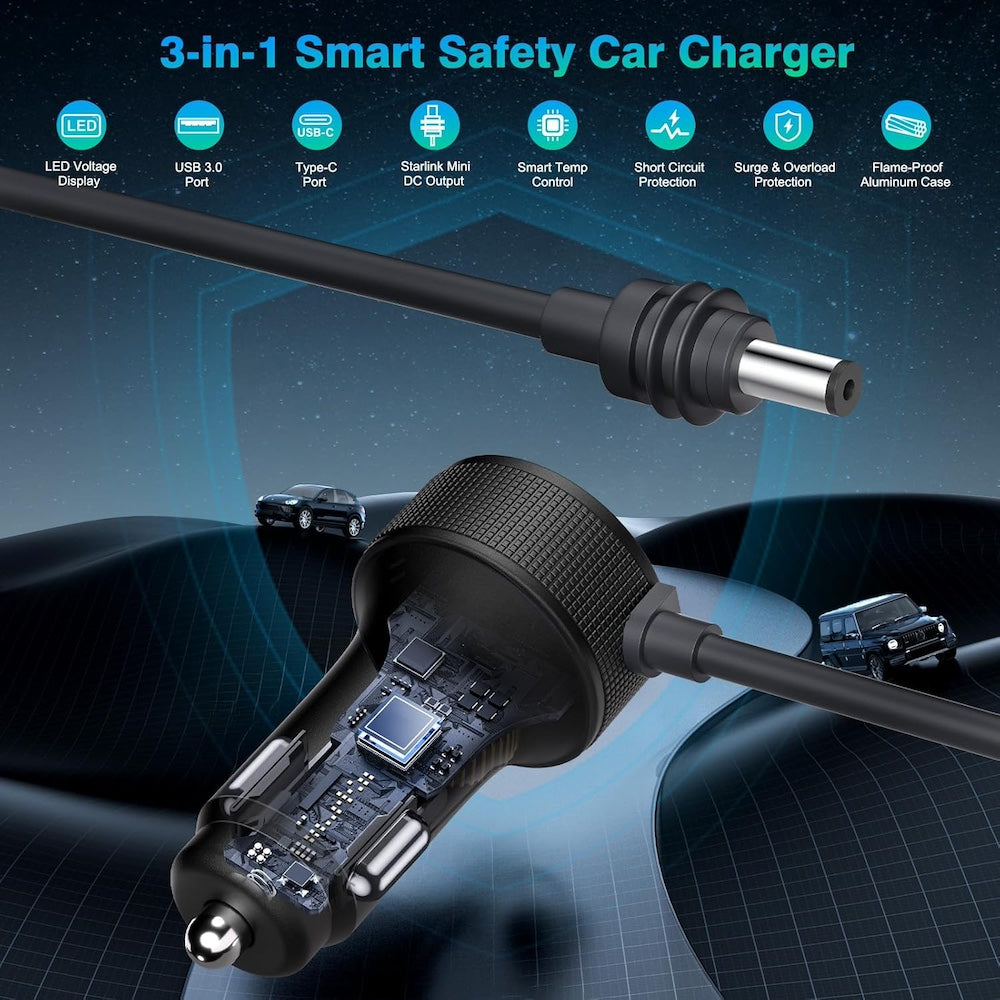 Cargador de Coche Starlink Mini De Carga Rápida CP0089 Moreka