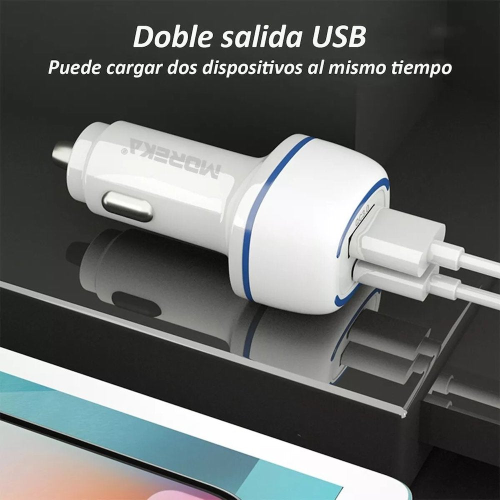 Cargador De Carro Moreka CP010 PlugIn 45W puertos USB y C