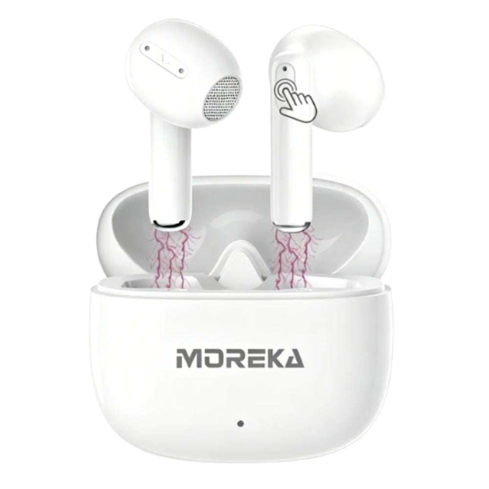 Audífono Inalámbrico Moreka E602 31h con Estuche Cancelación de Ruido Táctil Interruptor Libre
