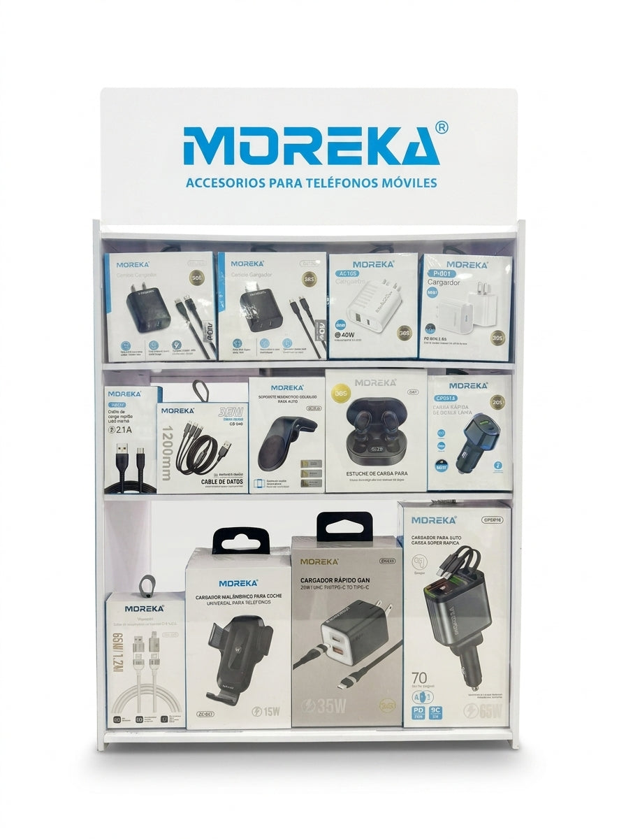 Exhibidor Desarmado para vender Accesorios celulares Madera Acrílico Fácil Transporte Mod 2200
