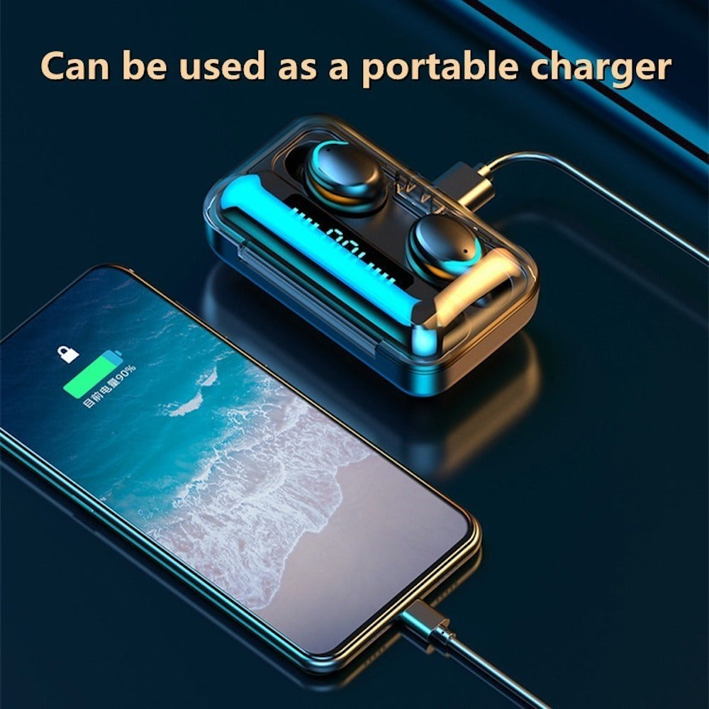 Audífonos Bluetooth 5.0, Moreka F9 5, TWS, Power Bank básico