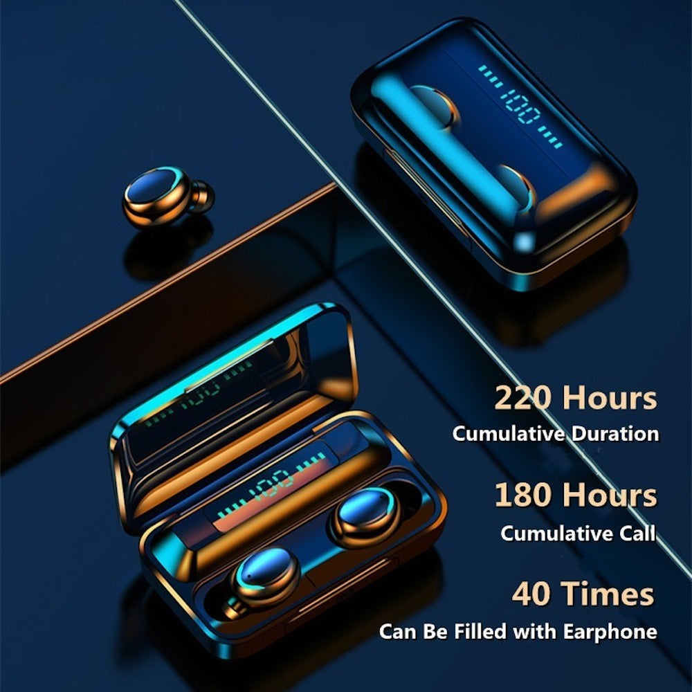 Audífonos Bluetooth 5.0, Moreka F9 5, TWS, Power Bank básico