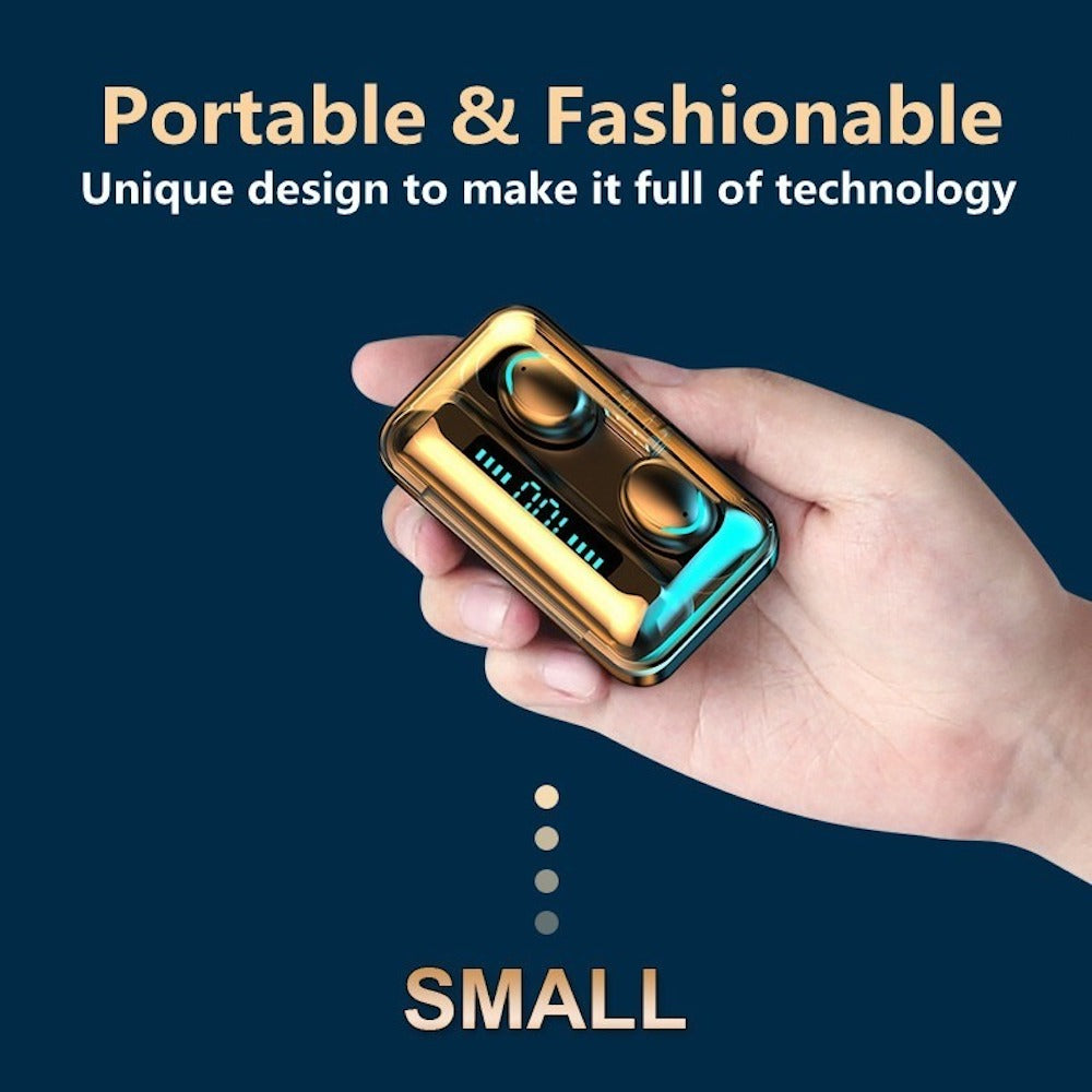 Audífonos Bluetooth 5.0, Moreka F9 5, TWS, Power Bank básico