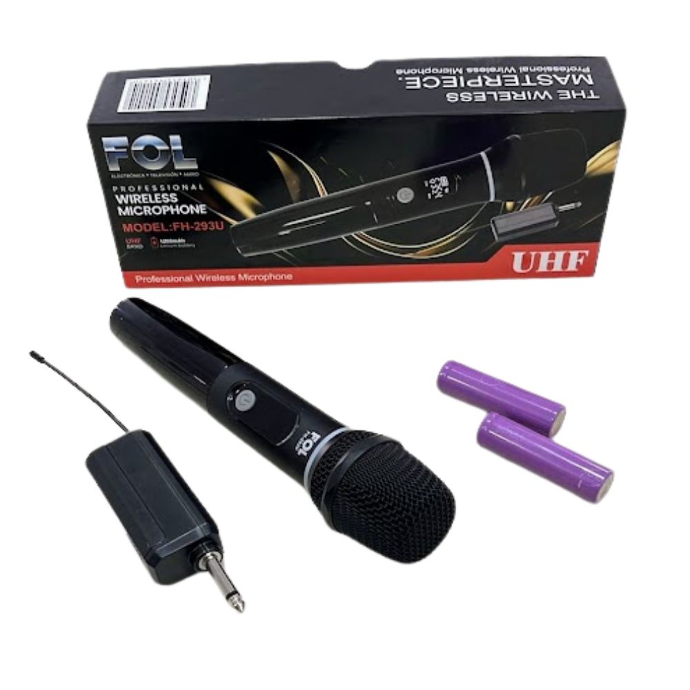 Micrófono Inalámbrico con Transmisor 28W conector 6.3mm 1200mAh FOL FH-293U