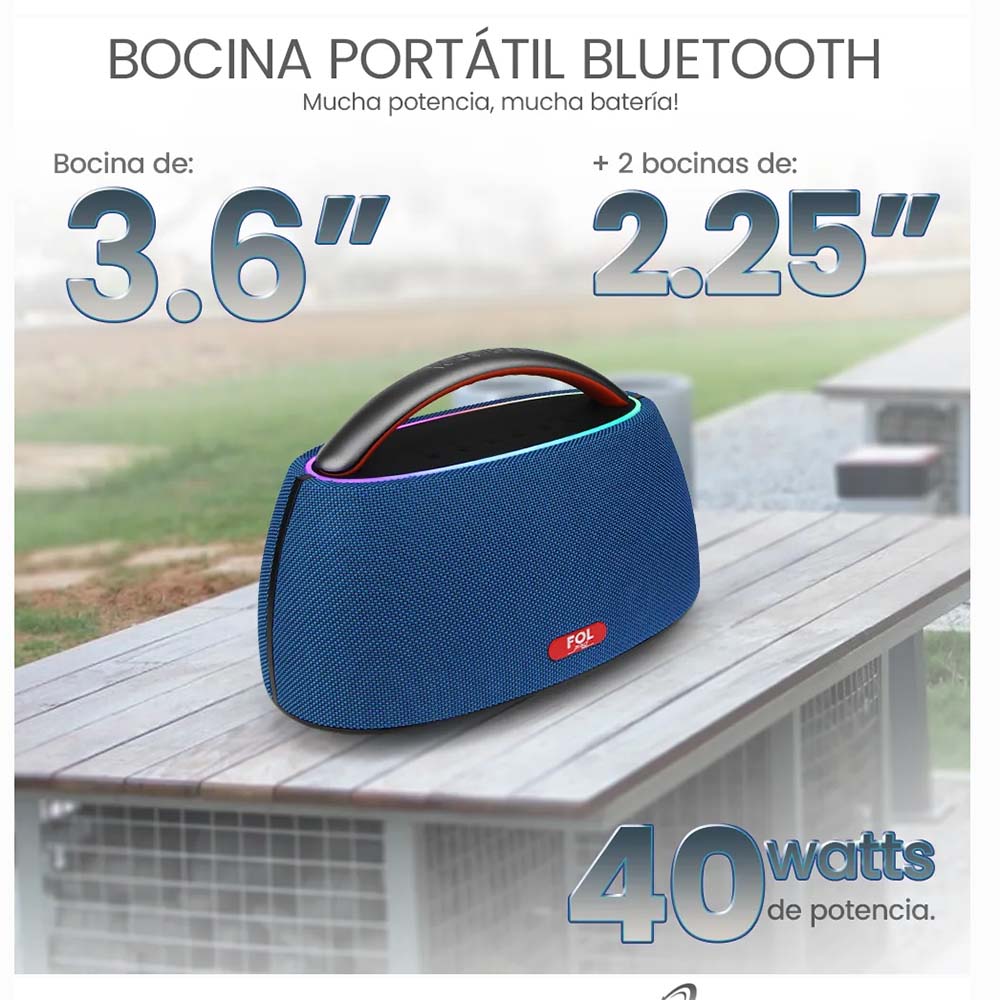 Bocina Fol 40W 2500mAh Bluetooth, TF Card, Radio FM, USB FS-R316