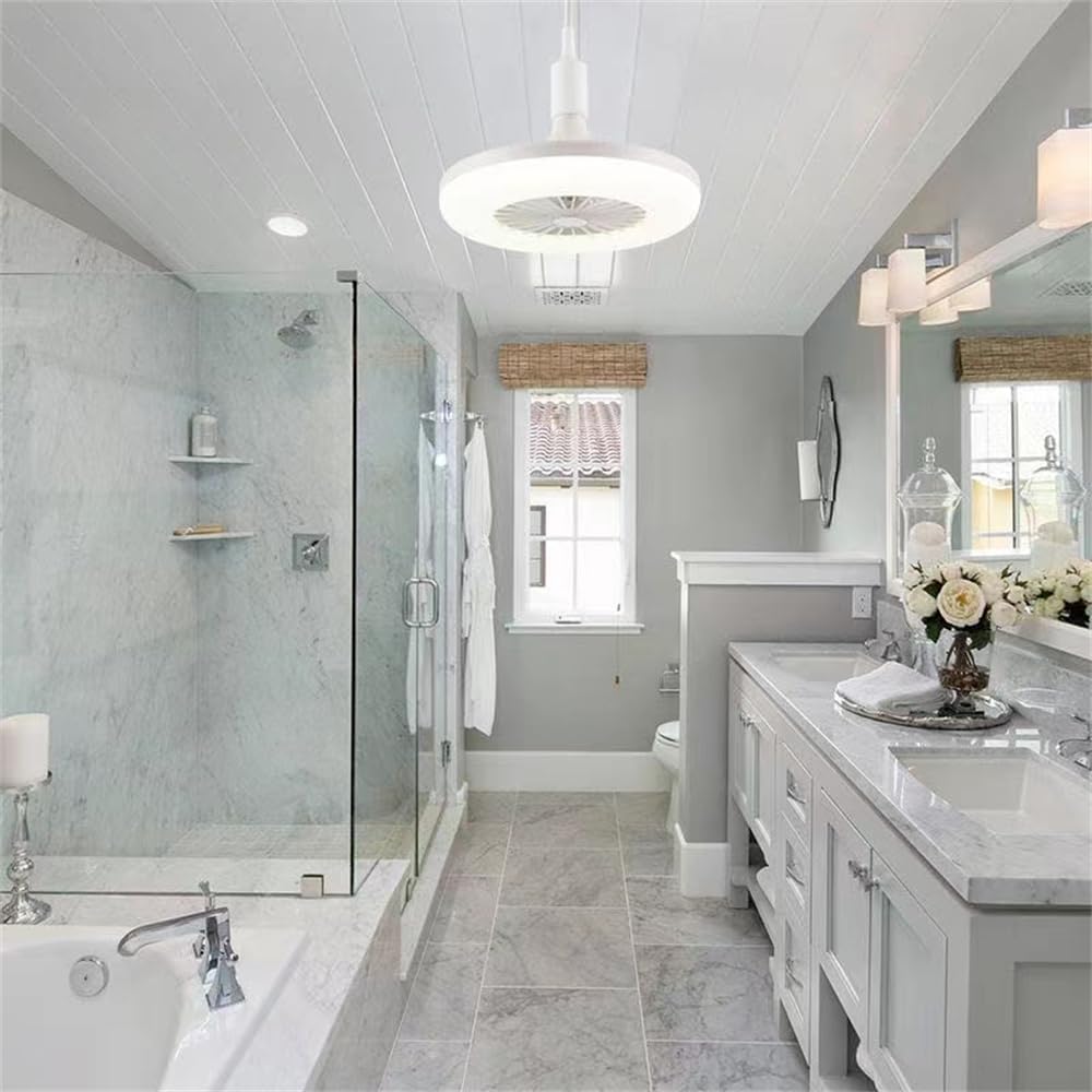 Ventilador De Techo Con Lámpara Led Foco 28w Silencioso FS-137