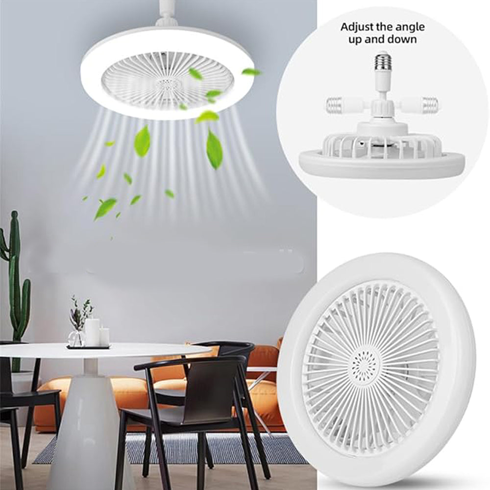 Ventilador De Techo Con Lámpara Led Foco 28w Silencioso FS-137