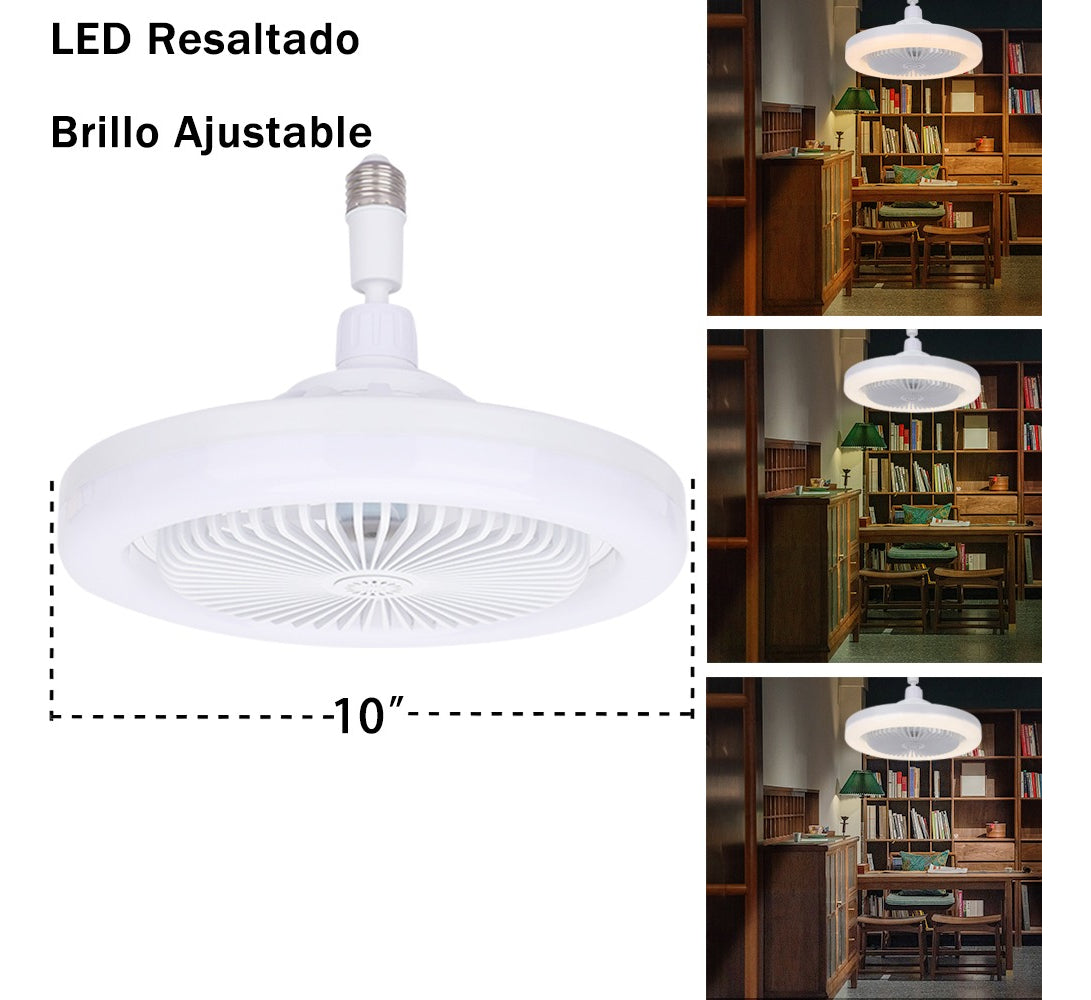 Ventilador De Techo Con Lámpara Led Foco 35w Silencioso FS-136
