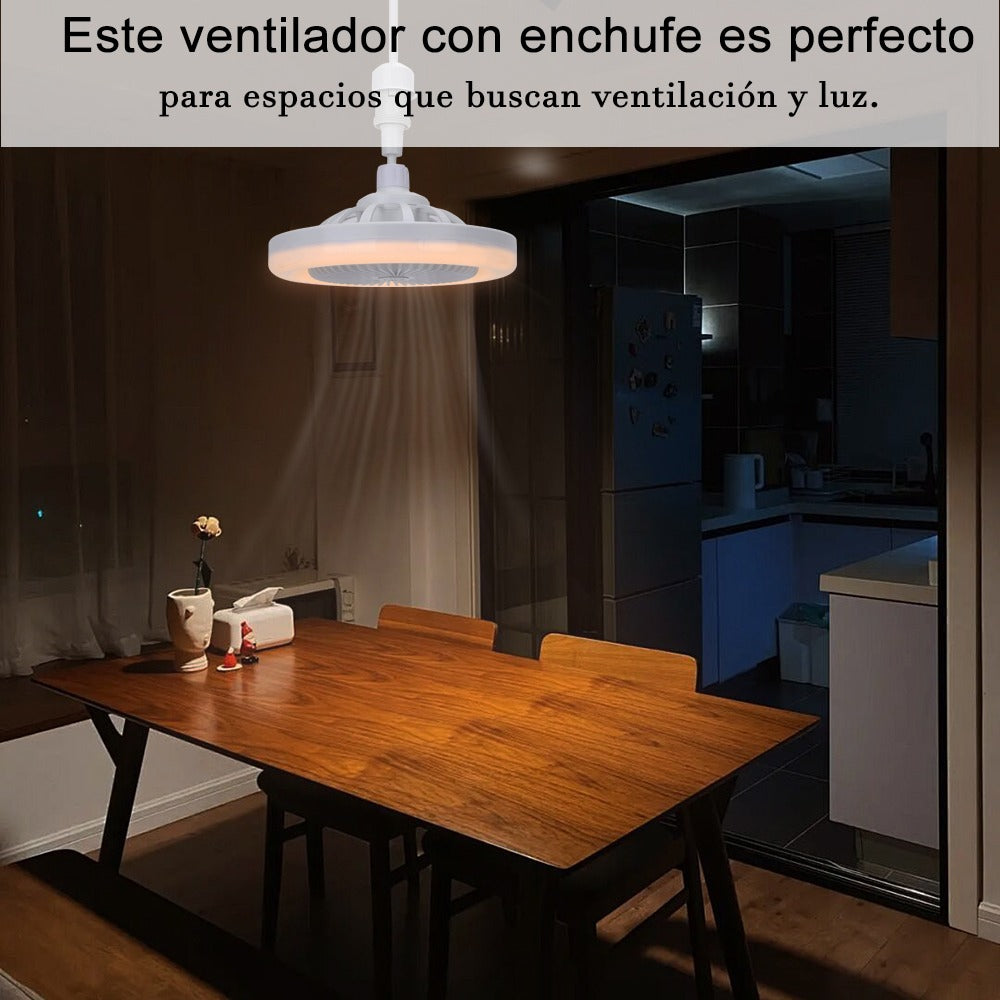 Ventilador De Techo Con Lámpara Led Foco 35w Silencioso FS-136
