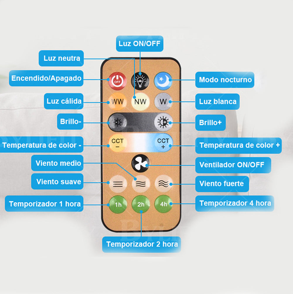 Ventilador De Techo Con Lámpara Led Foco 28w Silencioso FS-137
