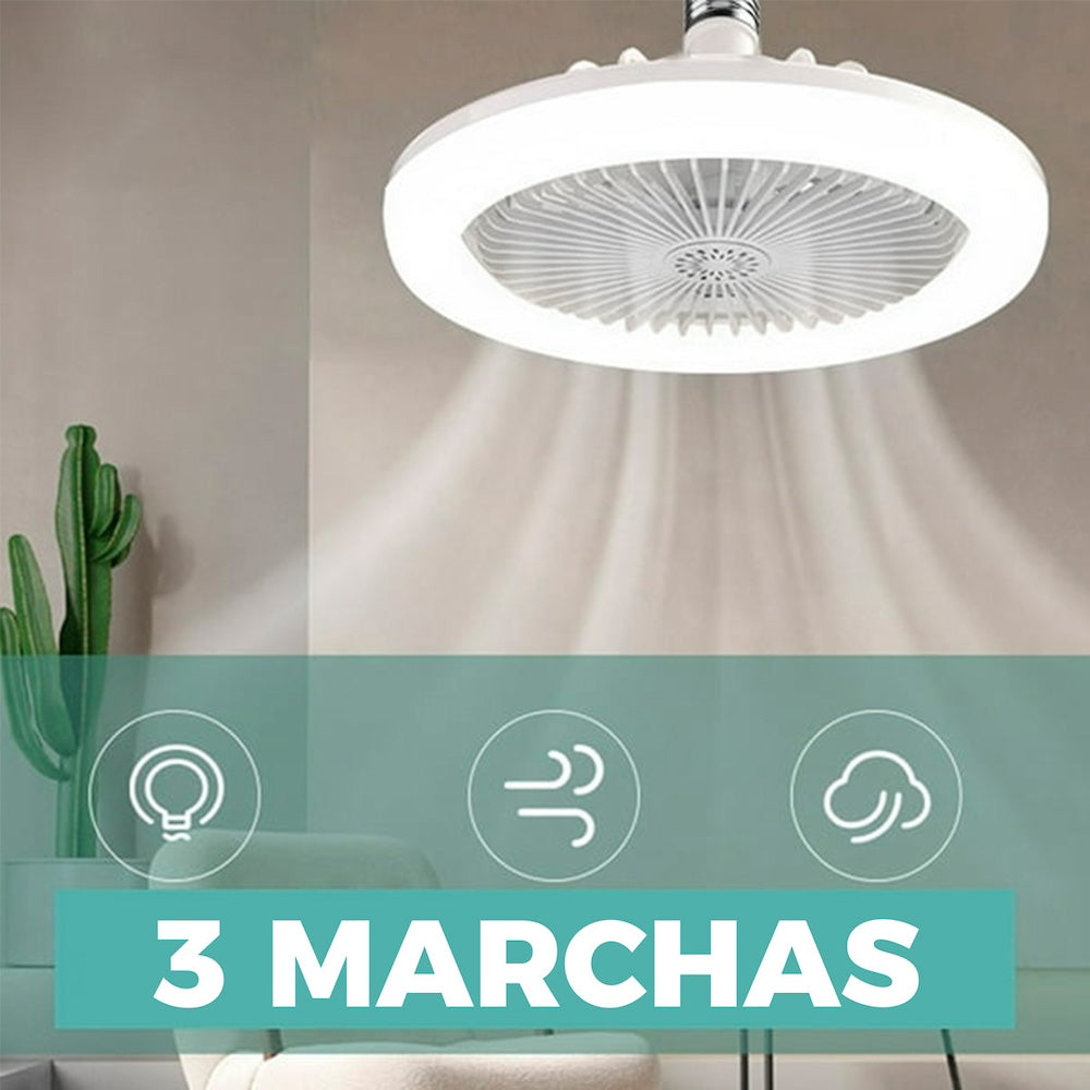 Ventilador De Techo Con Lámpara Led Foco 28w Silencioso FS-137