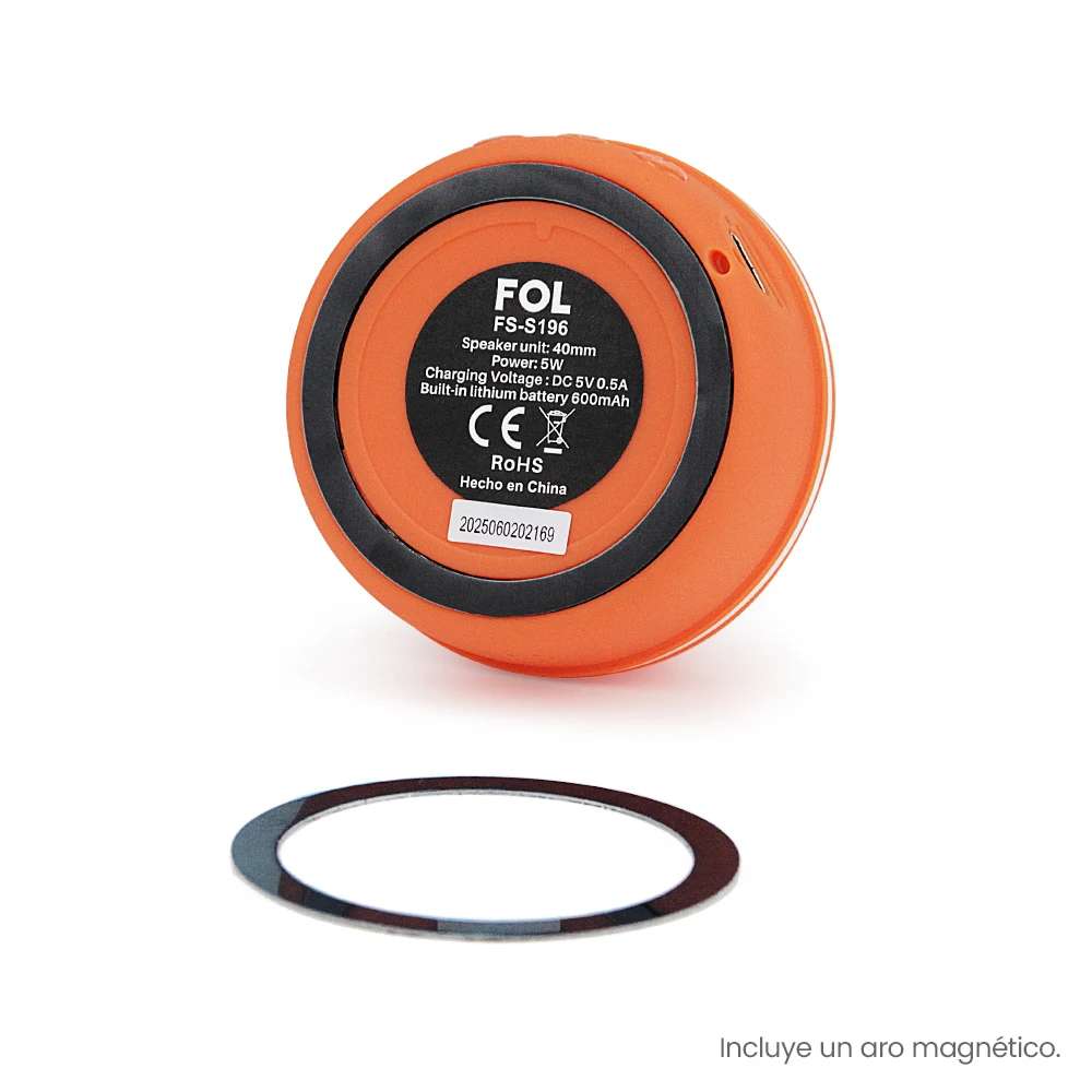Mini Bocina Fol 5W 600mAh Bluetooth aro magnético, USB TWS S196