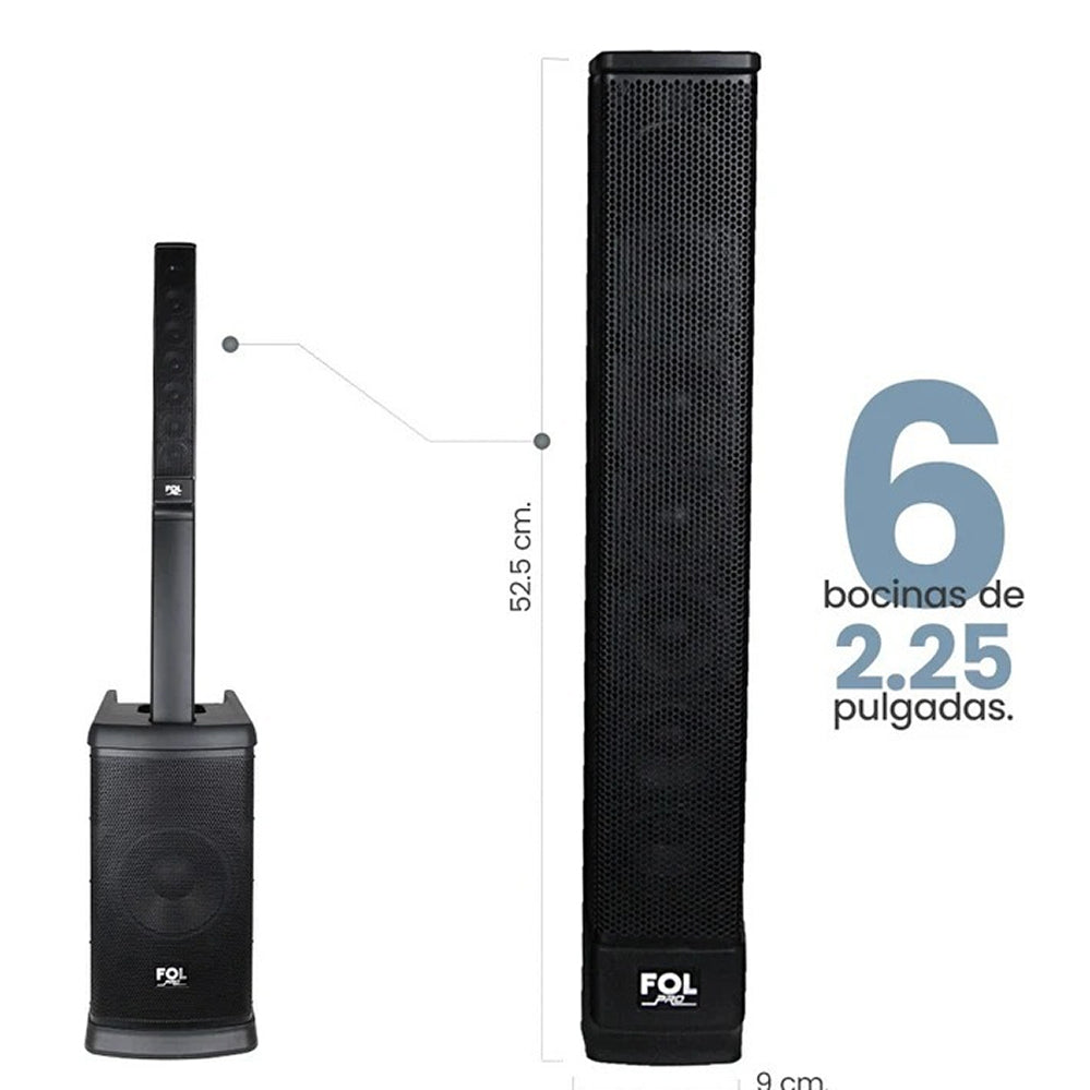 Torre De Audio Con Subwoofer 10 pulgadas más 6 bocinas 420W FS-T888