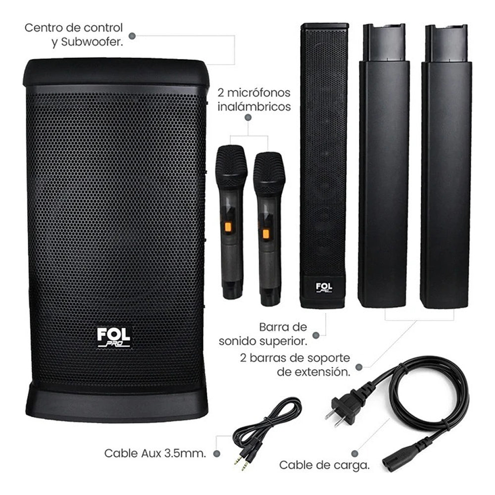 Torre De Audio Con Subwoofer 10 pulgadas más 6 bocinas 420W FS-T888