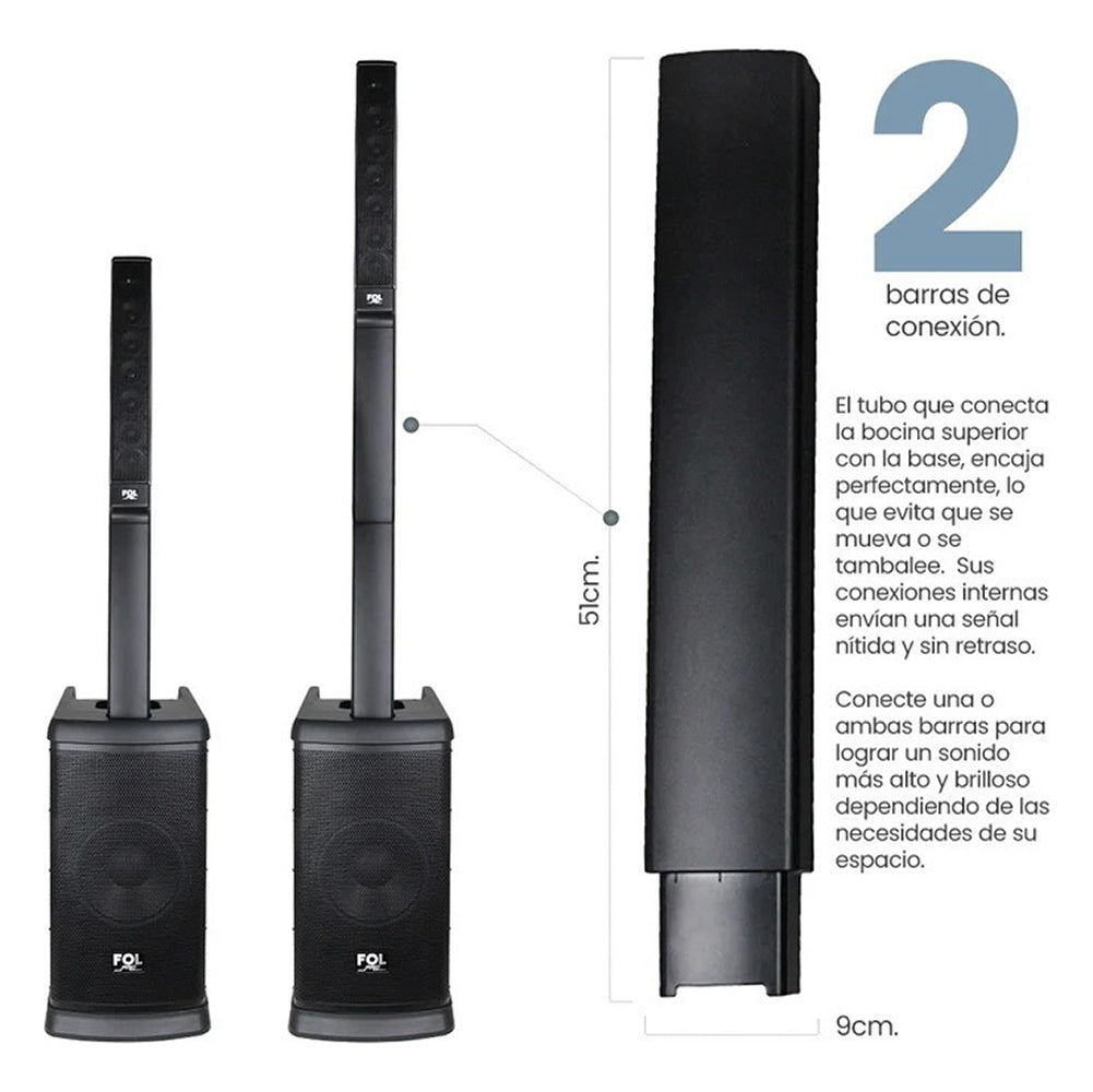 Torre De Audio Con Subwoofer 10 pulgadas más 6 bocinas 420W FS-T888