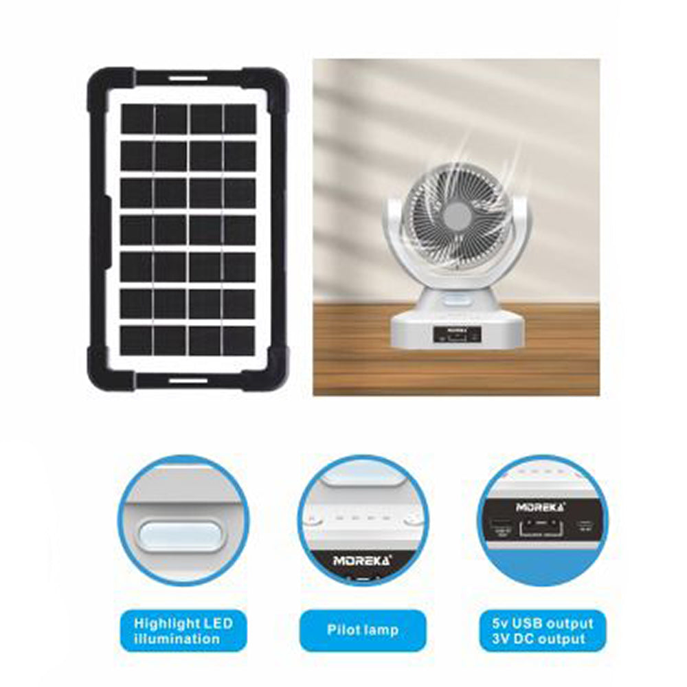 Ventilador Solar Recargable 6