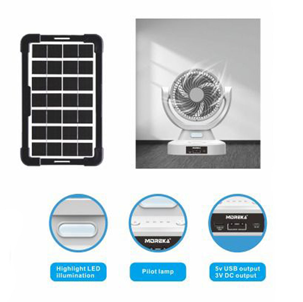Ventilador Solar Recargable 8