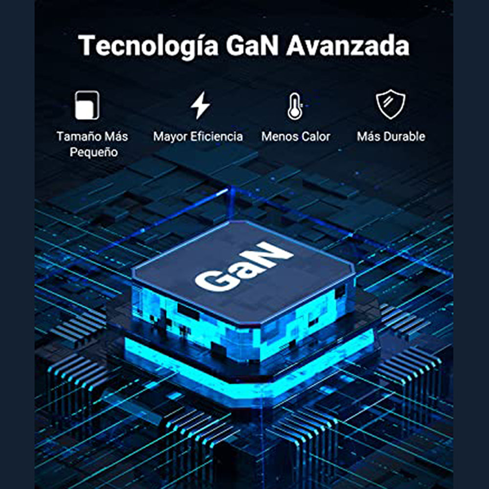 Cargador 67W GaN 5V- 3A 3 Puertos C1 C2 cable tipo C Moreka DHJ41