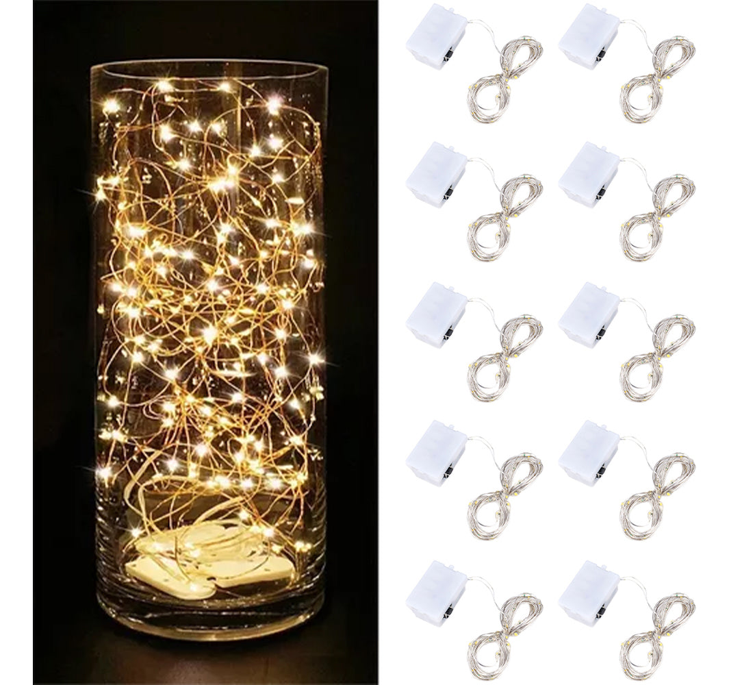 10pcs Guirnalda Luces Hadas 20 Leds 2mts Decorativas Navidad incluye Pilas