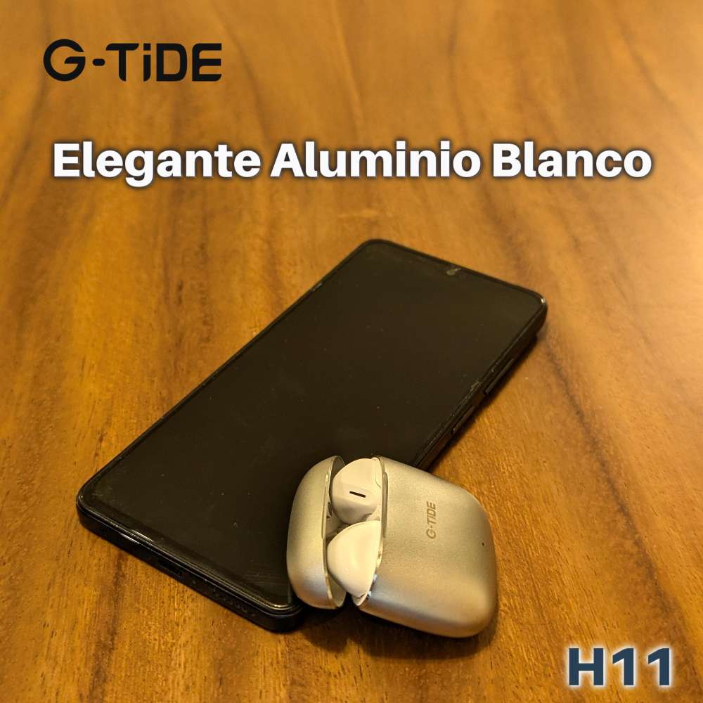 Audífonos Bluetooth Cancelación de Ruido aluminio 30mAh + estuche 300mAh IPX4 G-TIDE H11