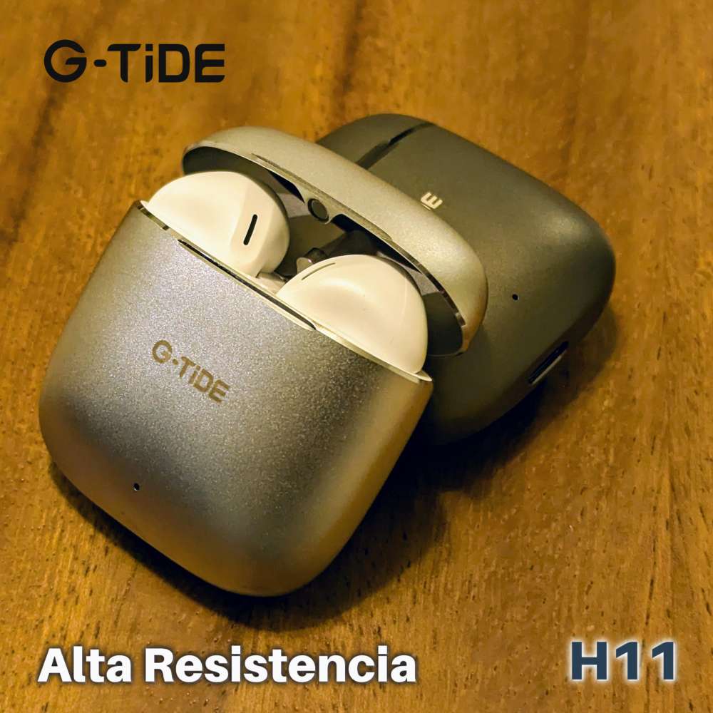 Audífonos Bluetooth Cancelación de Ruido aluminio 30mAh + estuche 300mAh IPX4 G-TIDE H11