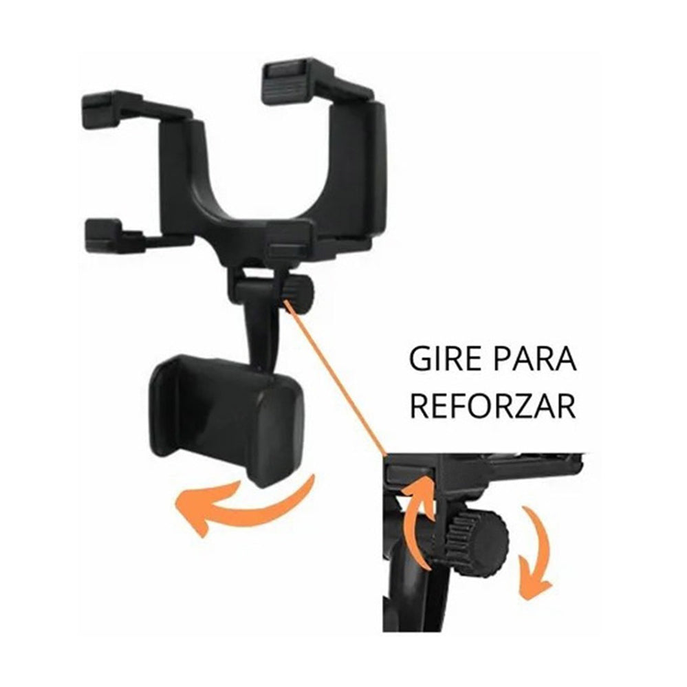 Soporte Porta Celular 360 Carro Auto Espejo Retrovisor  H2