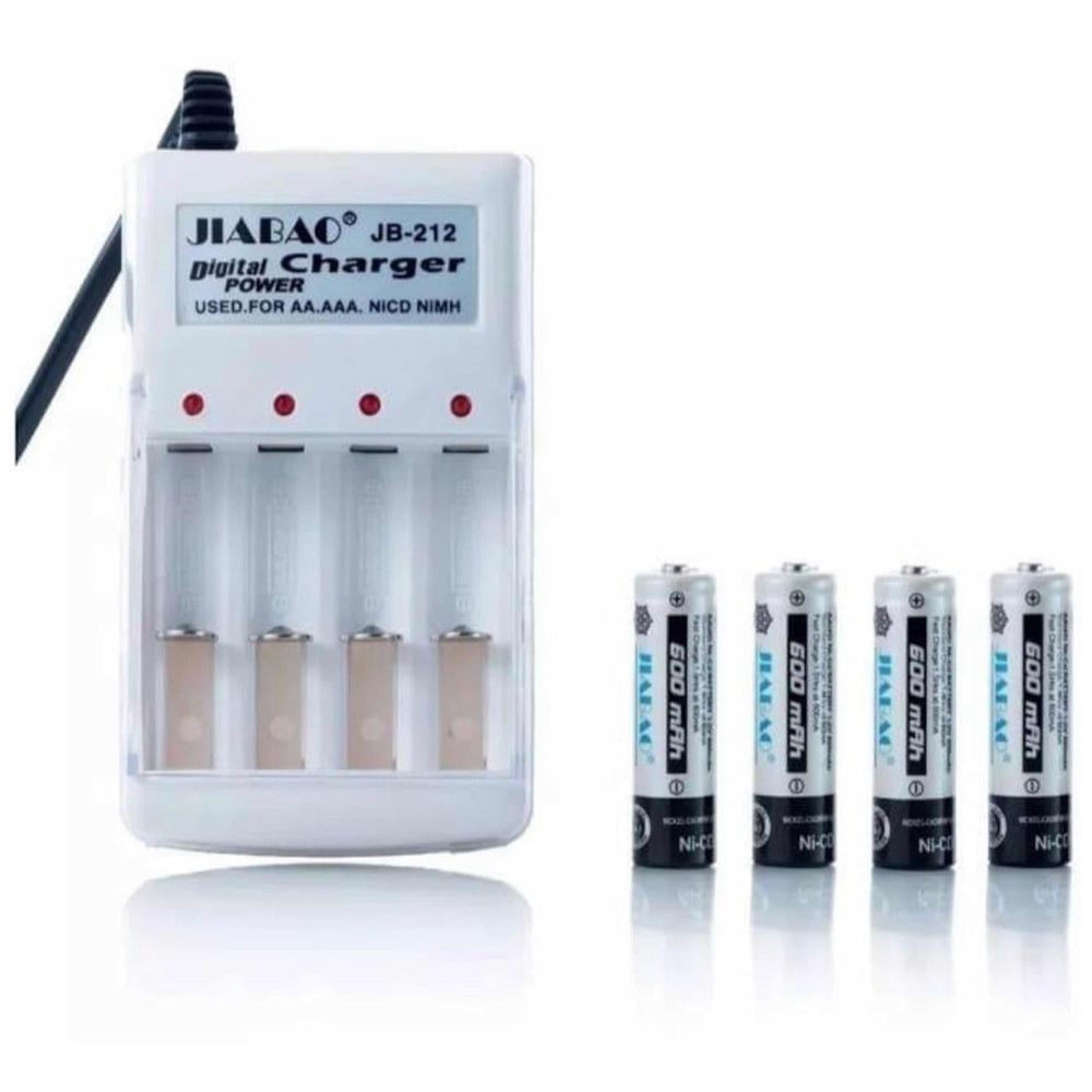 Cargador De Pilas Baterías Recargables Aa / Aaa +4 Pilas AA JB212